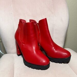 Red Ankle Boots
